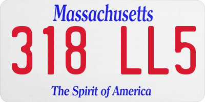 MA license plate 318LL5