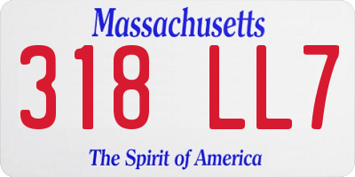 MA license plate 318LL7