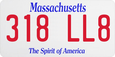 MA license plate 318LL8