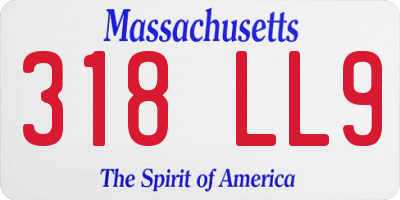 MA license plate 318LL9