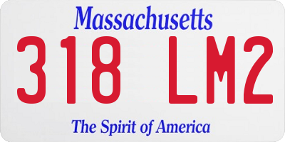 MA license plate 318LM2