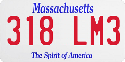 MA license plate 318LM3
