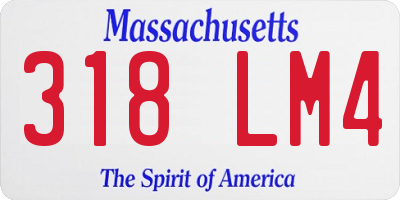 MA license plate 318LM4