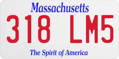 MA license plate 318LM5