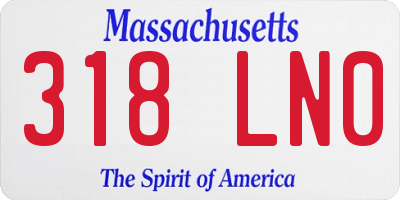 MA license plate 318LN0