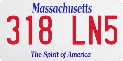 MA license plate 318LN5