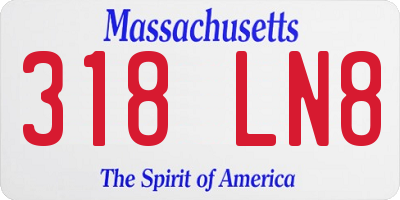 MA license plate 318LN8