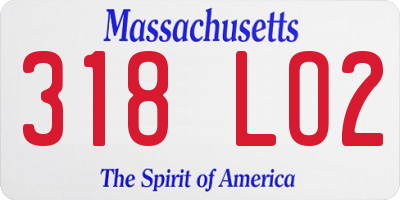 MA license plate 318LO2