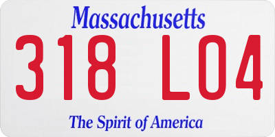 MA license plate 318LO4