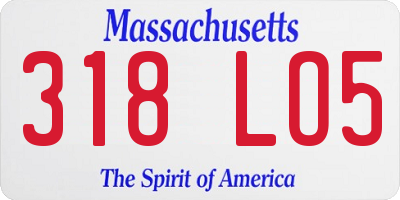 MA license plate 318LO5