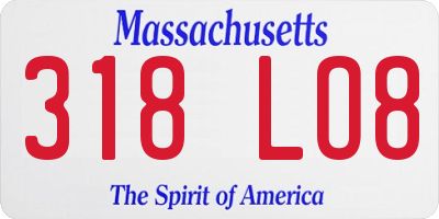 MA license plate 318LO8