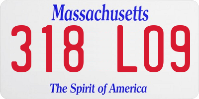 MA license plate 318LO9
