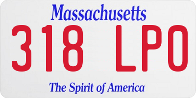 MA license plate 318LP0