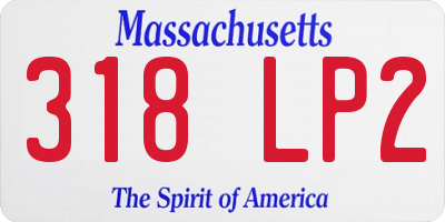 MA license plate 318LP2