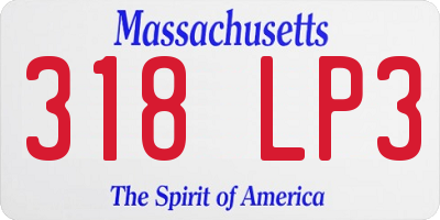 MA license plate 318LP3