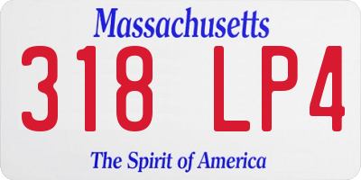 MA license plate 318LP4