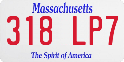 MA license plate 318LP7