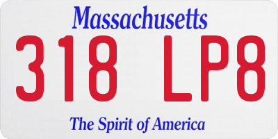 MA license plate 318LP8