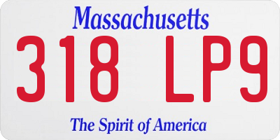 MA license plate 318LP9