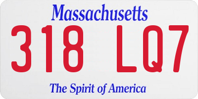 MA license plate 318LQ7
