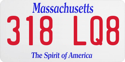 MA license plate 318LQ8