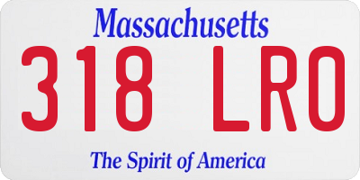 MA license plate 318LR0
