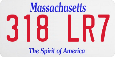 MA license plate 318LR7