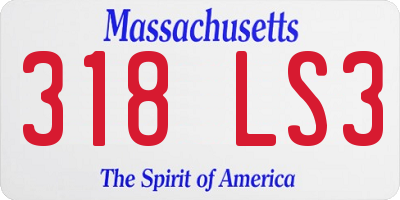MA license plate 318LS3