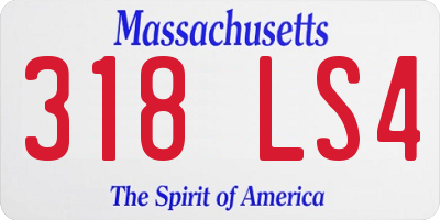 MA license plate 318LS4