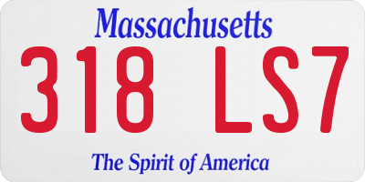 MA license plate 318LS7