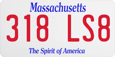 MA license plate 318LS8