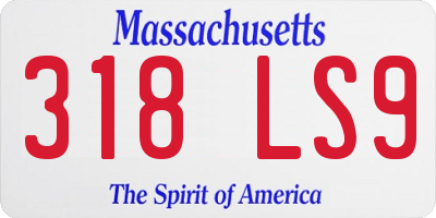 MA license plate 318LS9
