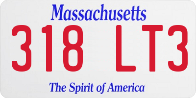 MA license plate 318LT3