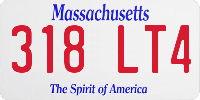 MA license plate 318LT4