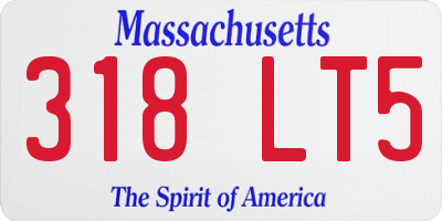 MA license plate 318LT5