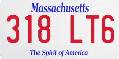 MA license plate 318LT6