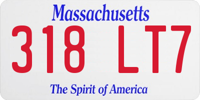 MA license plate 318LT7