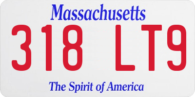 MA license plate 318LT9