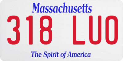 MA license plate 318LU0