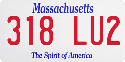 MA license plate 318LU2