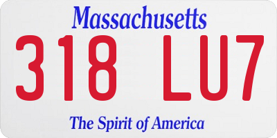 MA license plate 318LU7