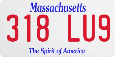 MA license plate 318LU9