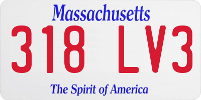 MA license plate 318LV3