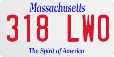 MA license plate 318LW0