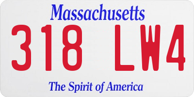 MA license plate 318LW4