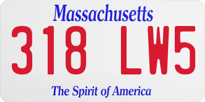 MA license plate 318LW5