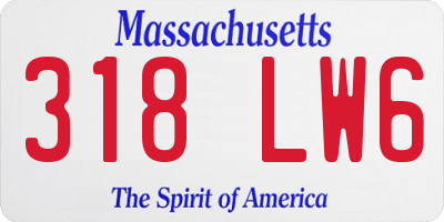 MA license plate 318LW6
