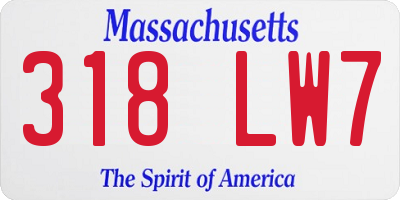 MA license plate 318LW7