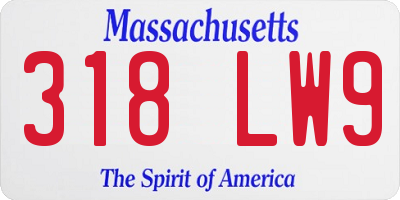 MA license plate 318LW9