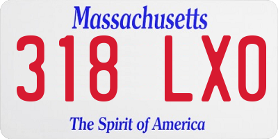 MA license plate 318LX0